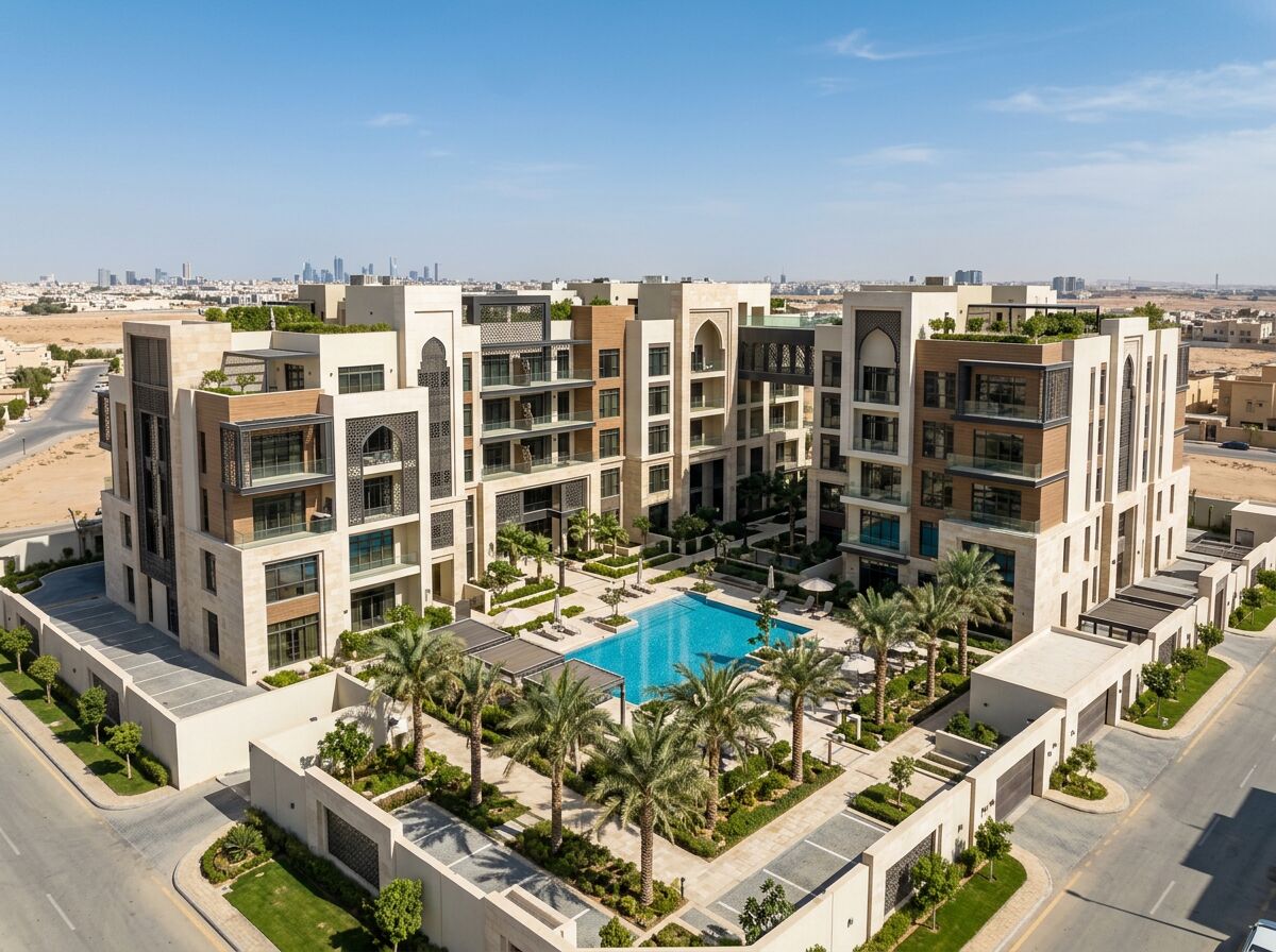 مجمع سكني في الرياض — تصميم واجهات من أعمال المكتب